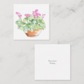 Carte De Correspondance Aquarelle pointillée Cyclamen (Devant / Derrière)