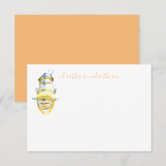 Carte De Correspondance Aquarelle Poisson Tropical Papier à lettres (Devant / Derrière)