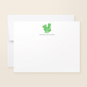 Carte De Correspondance Aquarelle Prickly Pear Cactus Personnalisé