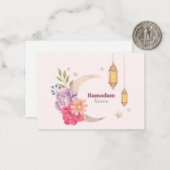 Carte De Correspondance Aquarelle Ramadan Kareem (Devant/Arrière en situation)