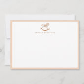 Carte De Correspondance Aquarelle Rocse Baby shower  Merci (Devant)