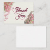 Carte De Correspondance Aquarelle rose (Devant / Derrière)