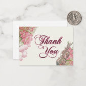 Carte De Correspondance Aquarelle rose (Devant/Arrière en situation)