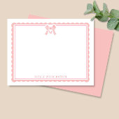 Carte De Correspondance Aquarelle Rose Bow Girly Preppy Monogramme