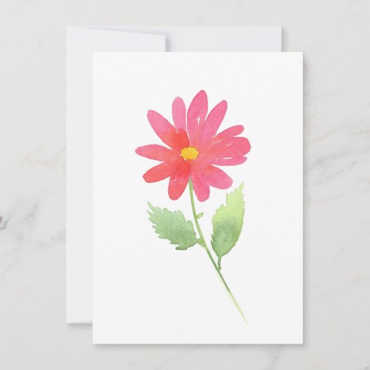 Carte De Correspondance Aquarelle rose corail (Devant)