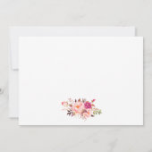 Carte De Correspondance Aquarelle rose Floral Élégant rayé (Dos)