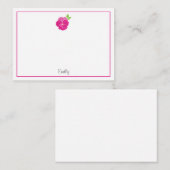 Carte De Correspondance Aquarelle rose magenta Pansy (Devant / Derrière)