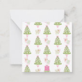 Carte De Correspondance Aquarelle rose Mahjong Arbre de Noël (Dos)