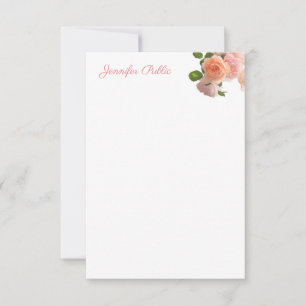 Carte De Correspondance Aquarelle Rose Pastel Couleurs Texte manuscrit