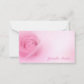 Carte De Correspondance Aquarelle rose rose manuscrite Nom du script Chic (Dos)