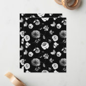 Carte De Correspondance Aquarelle Roses 33 (Devant/Arrière en situation)