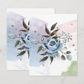 Carte De Correspondance Aquarelle Roses 5 (Devant / Derrière)
