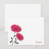 Carte De Correspondance Aquarelle rouge, Stylo et Gerbes d'encre (Devant / Derrière)