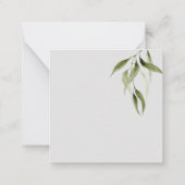 Carte De Correspondance Aquarelle Rustique Eucalyptus Merci vert (Dos)