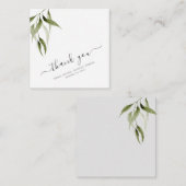 Carte De Correspondance Aquarelle Rustique Eucalyptus Merci vert (Devant / Derrière)