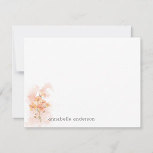 Carte De Correspondance Aquarelle rustique Fleurs Jaunes Sauvages Splash