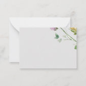 Carte De Correspondance Aquarelle Rustique Jardin Rose Merci (Dos)