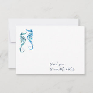 Carte De Correspondance Aquarelle Seahorse Merci papeterie