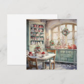 Carte De Correspondance Aquarelle Shabby Chic cuisine de Noël (Devant / Derrière)