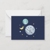 Carte De Correspondance Aquarelle spatiale Baby shower de galaxie (Dos)