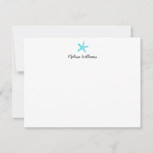 Carte De Correspondance Aquarelle Starfish Papier à lettres Turquoise pers