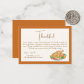 Carte De Correspondance Aquarelle Thanksgiving Turquie Merci (Devant/Arrière en situation)