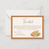 Carte De Correspondance Aquarelle Thanksgiving Turquie Merci (Devant)