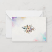 Carte De Correspondance Aquarelle thé fête or rose merci (Dos)