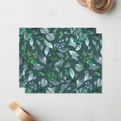 Carte De Correspondance Aquarelle tombée feuilles 5 (Devant/Arrière en situation)