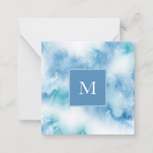 Carte De Correspondance Aquarelle Turquoise bleue Abstraite