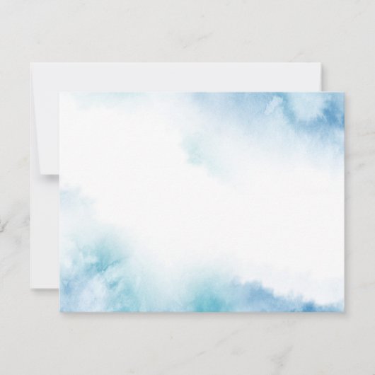 Carte De Correspondance Aquarelle Turquoise bleue Cadre Abstrait (Devant)