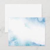 Carte De Correspondance Aquarelle Turquoise bleue Cadre Abstrait (Devant / Derrière)