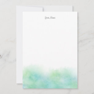 Carte De Correspondance Aquarelle turquoise verte Abstraite