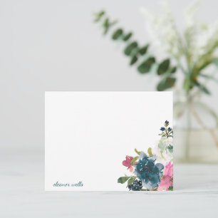 Carte De Correspondance Aquarelle vintage Floral Papier à lettres personna