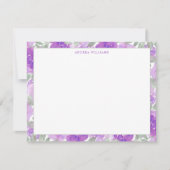 Carte De Correspondance Aquarelle violet frontière florale personnalisée (Devant)
