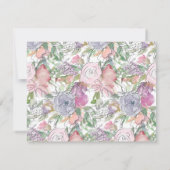 Carte De Correspondance Aquarelle violette Florale Esquisse Monogramme (Dos)