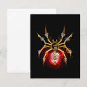 Carte De Correspondance Araignée steampunk sur fond noir (Devant / Derrière)