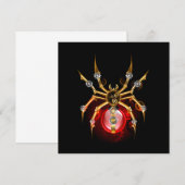Carte De Correspondance Araignée steampunk sur fond noir (Devant / Derrière)