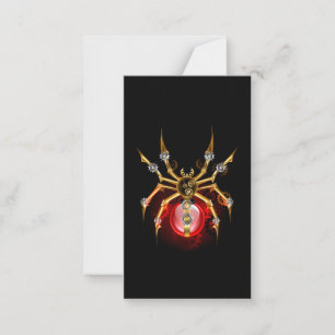 Carte De Correspondance Araignée steampunk sur fond noir