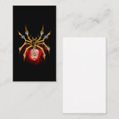 Carte De Correspondance Araignée steampunk sur fond noir (Devant / Derrière)