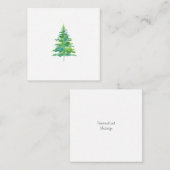 Carte De Correspondance Arbre à pin bleu vert (Devant / Derrière)