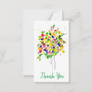 Carte De Correspondance Arbre abstrait couleur aquarelle