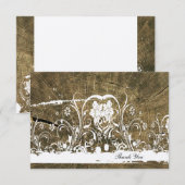 Carte De Correspondance Arbre Anneaux Shabby Dentelle merci notes (Devant / Derrière)