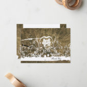 Carte De Correspondance Arbre Anneaux Shabby Dentelle merci notes (Devant/Arrière en situation)