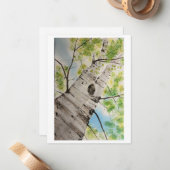 Carte De Correspondance Arbre aquarelle (Devant/Arrière en situation)