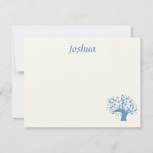 Carte De Correspondance Arbre bleu large Merci de vie