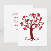 Carte De Correspondance Arbre de feutre cardiaque | Valentine | Romance |  (Devant / Derrière)