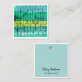 Carte De Correspondance Arbre de Noël à l'aquarelle avec un renne nommé (Devant / Derrière)