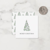 Carte De Correspondance Arbre de Noël à l'aquarelle mignonne (Devant/Arrière en situation)