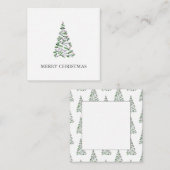 Carte De Correspondance Arbre de Noël à l'aquarelle mignonne (Devant / Derrière)